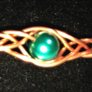 WIRE WEAVE BEADED CUFF BRACELET